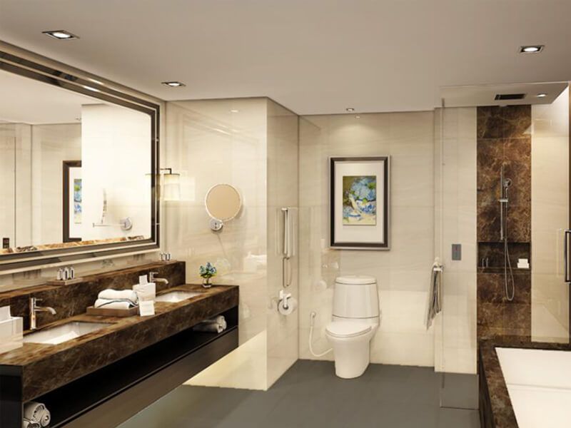 Bố trí thiết bị và vật dụng phòng tắm đúng cách sẽ mang lại cảm giác tiện nghi và sang trọng cho khách sạn, đồng thời cũng đảm bảo sự tiện lợi và hài lòng của du khách.