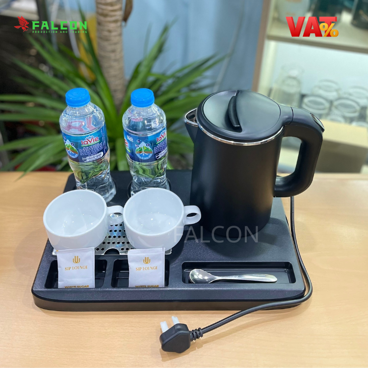Bộ ấm đun siêu tốc 2 chi tiết chuyên dụng cho khách sạn, nhà nghỉ, văn phòng