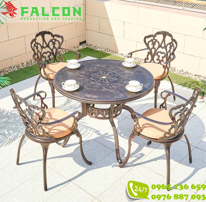 Bộ bàn ghế màu đồng cổ điển