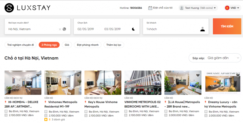 Luxstay là website uy tín cho khách hàng đăng ký lưu trú