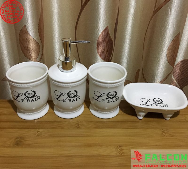 Bộ đồ resin cao cấp in logo khách sạn theo yêu cầu