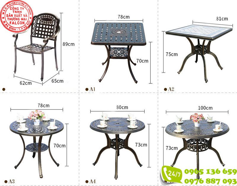 Lựa chọn kích thước bàn ghế ngoài trời là rất quan trọng