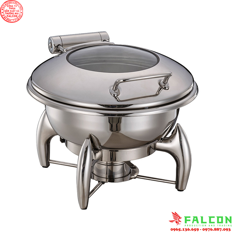 Nồi hâm buffet hình tròn chất liệu inox cao cấp