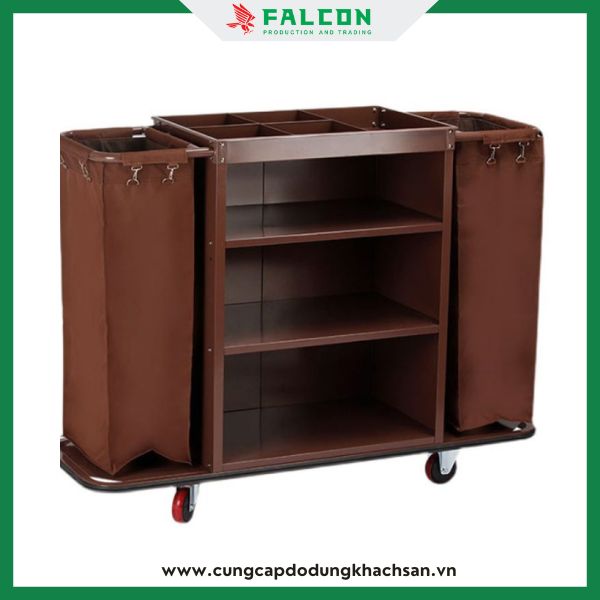 Xe dọn phòng cho khách sạn với khung sắt sơn tĩnh điện không han gỉ