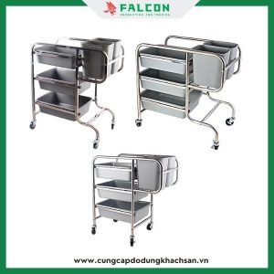 Xe thu dọn thức ăn khung inox chịu lực tốt